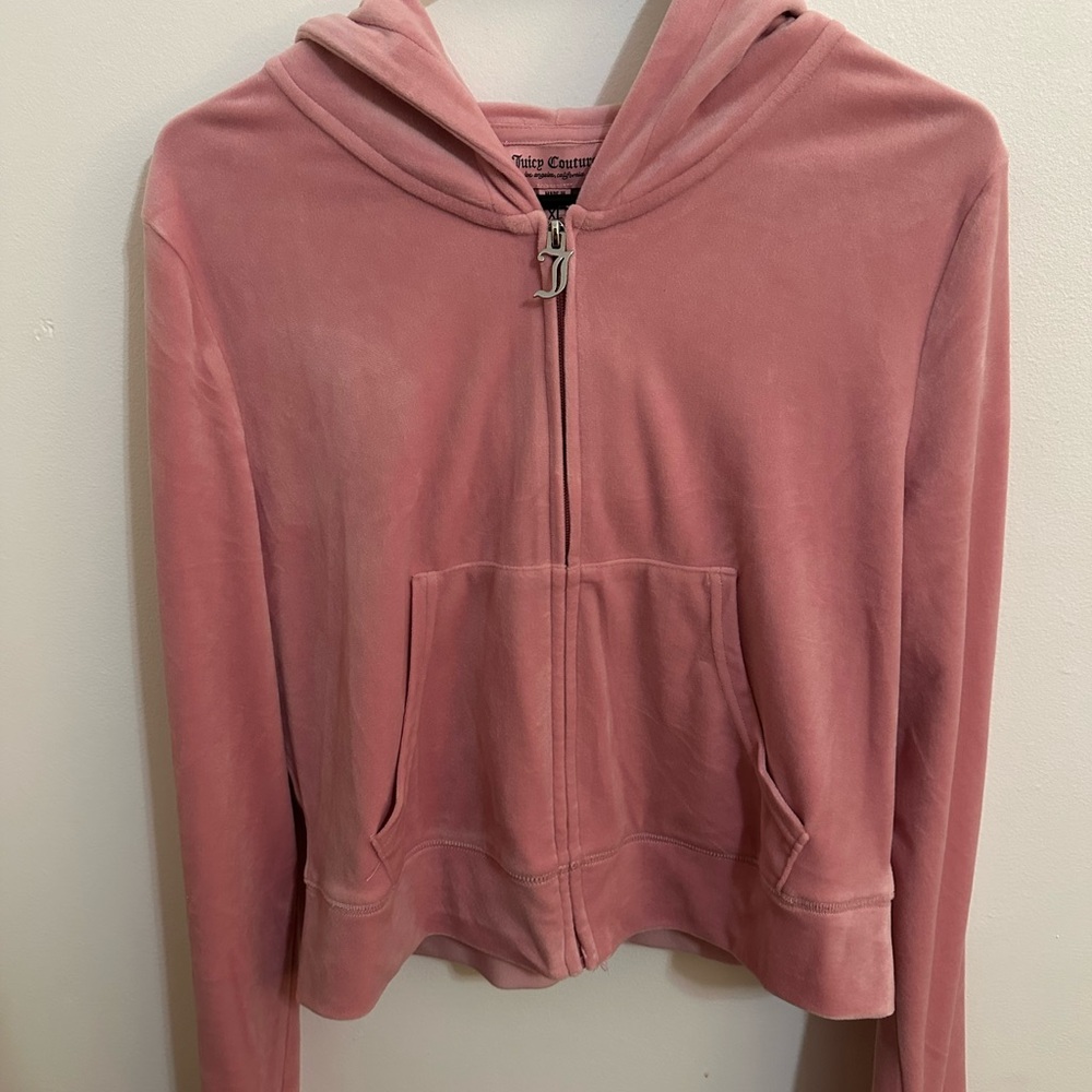 Juicy Couture Dusty Rose Velour Zip Hoodie